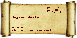 Hajzer Aszter névjegykártya